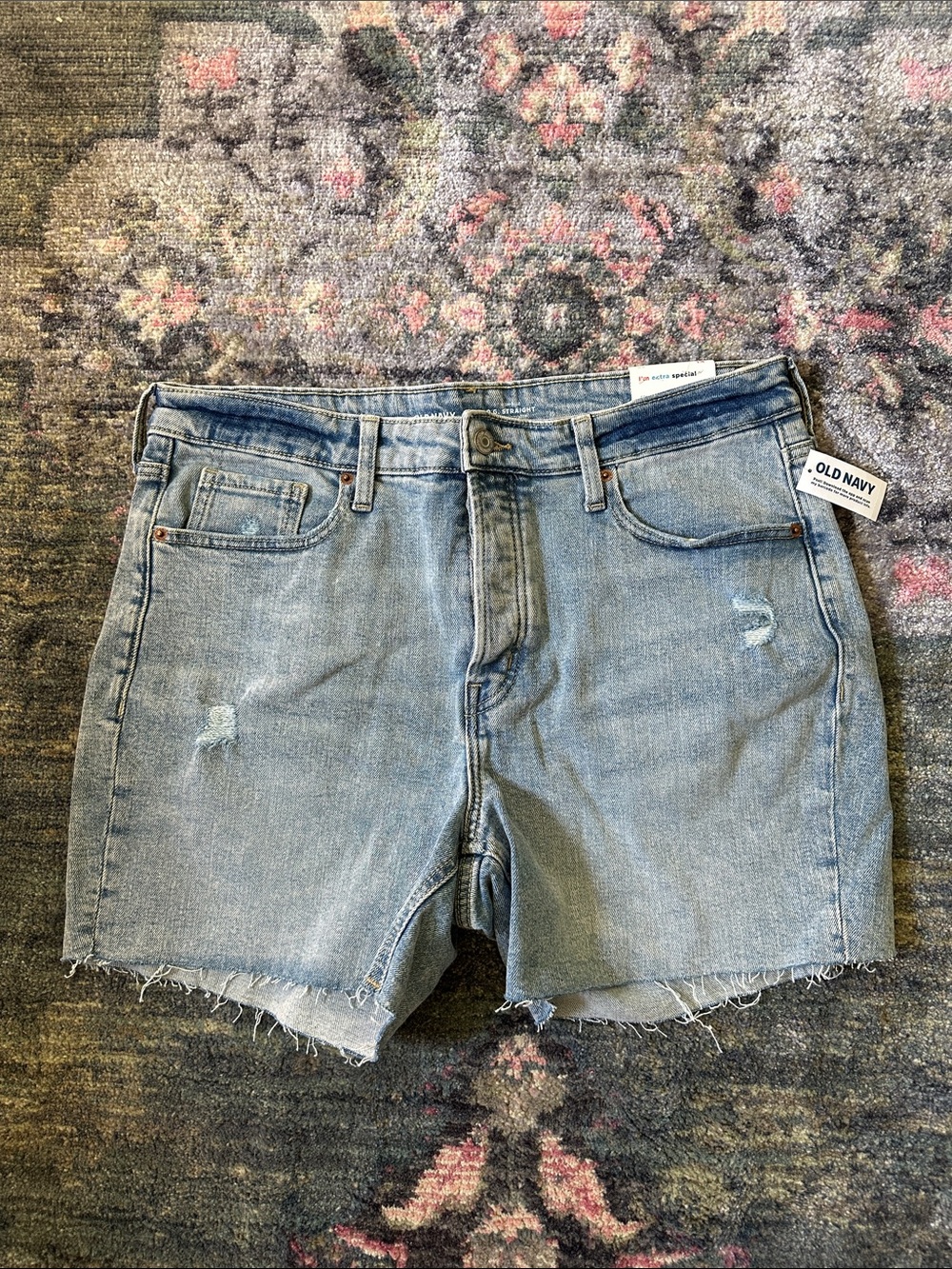 Old Navy Light Blue Distressed Denim Cutoff Shorts